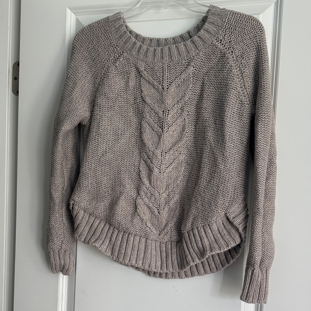 Aerie Cozy Knit Women's Sweater - Gray/Lavender